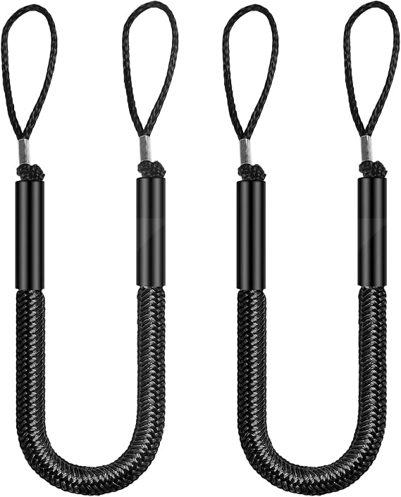 Bungee Dock Line Mooring Rope Bungee Cord Docking String Dockline for Boats Shock Bungee Docking Ropes for Boat Kayak, Jet Ski, Pontoon, Canoe, Power Boat WaveRunner Black (2 X)