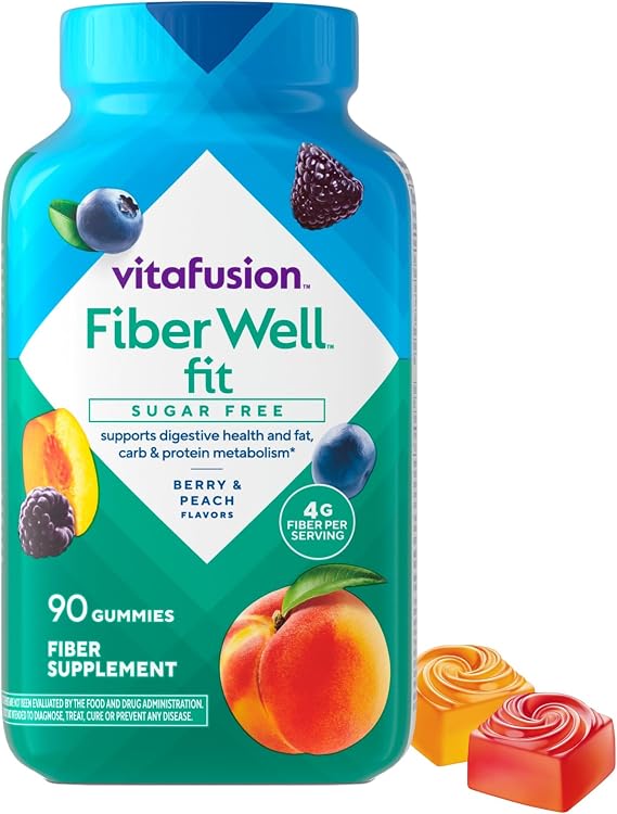 Vitafusion Fiber Well Fit Gummies Sugar Free | 4 g Per 2 Gummies | 90 Count
