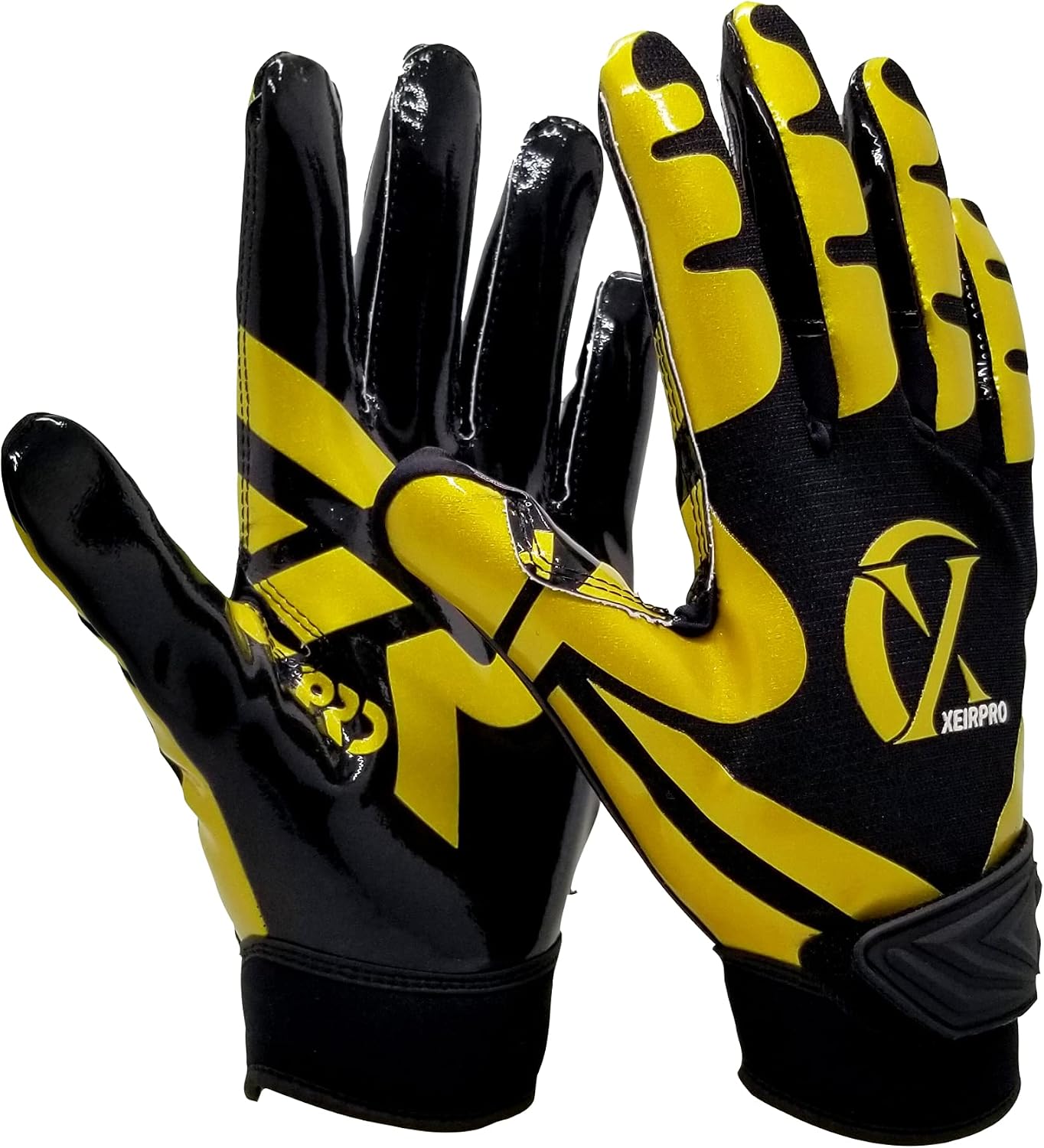 XEIRPRO Football Receiver Gloves - Adult Sizes - Receiver Gloves & Men’s Sports Receiver Glove - Ultra-Stick Football Glove Ultra-Tack Grip Football Gloves