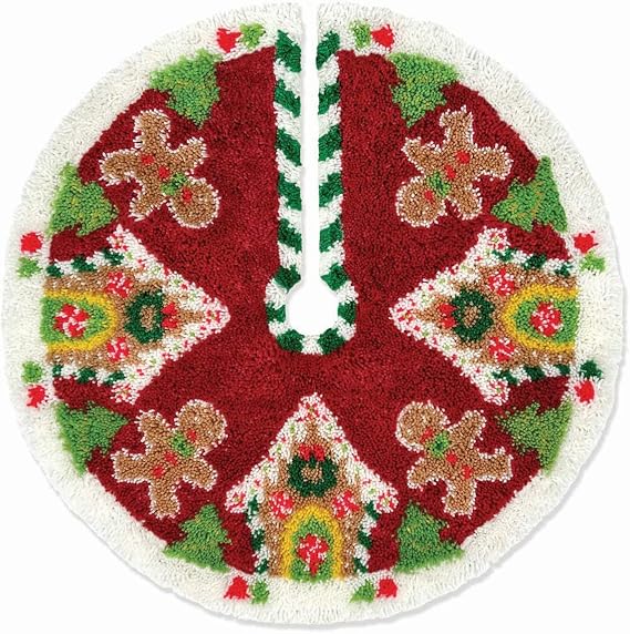 Herrschners Gingerbread Alley Tree Skirt Latch Hook Kit