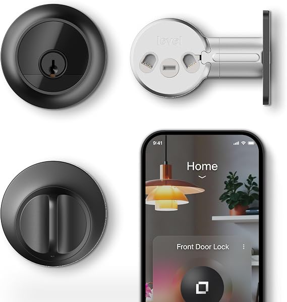Level Lock Pro - Worlds Smallest, Fastest, Innovative Smart Lock - Matter-Over-Thread Deadbolt Plus Apple Home Key - Keyless & Remote Access via Apple, Alexa, Google Home, SmartThings (Matte Black)