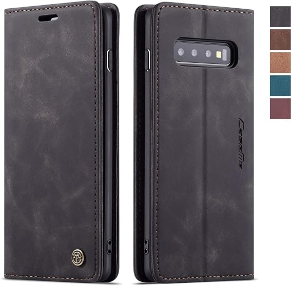 Samsung Galaxy S10 Wallet Case with Card Holder,Black | Magnetic,Stand, Leather Flip Protective Case Wallet for Galaxy S10