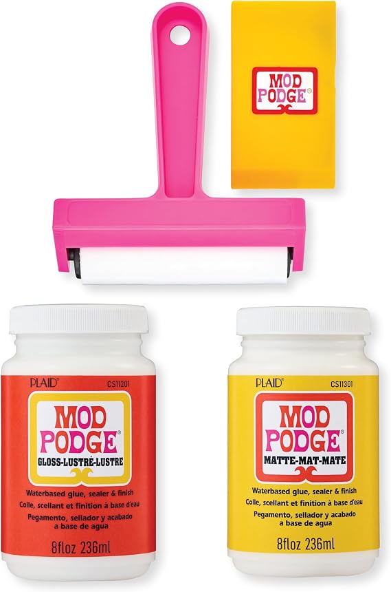 Mod Podge, Matte and Gloss Decoupage Kit, Includes Brayer and Squeegee, Perfect for DIY Arts and Crafts Projects