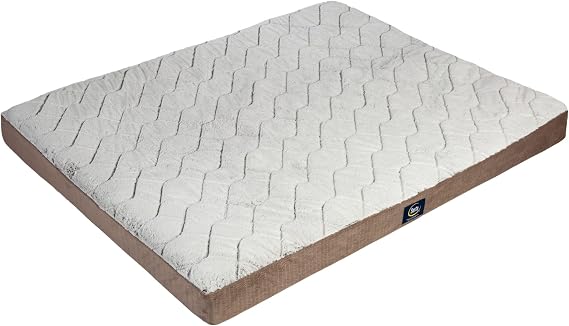 Serta Orthopedic Quilted Pillow Top Dog Bed for Pets Chocolate Brown (X-Large)