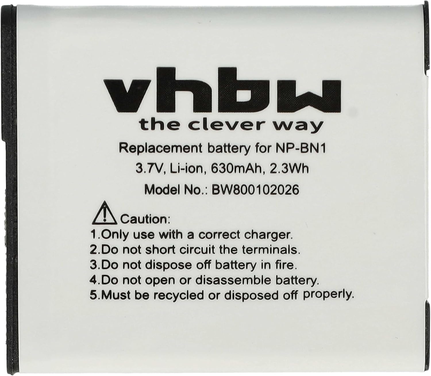 vhbw High Capacity Battery Li-Ion suitable for SONY Cyber-shot DSC-WX220 DSC-WX350 WX500 replaces NP-BN1 NP BN 1
