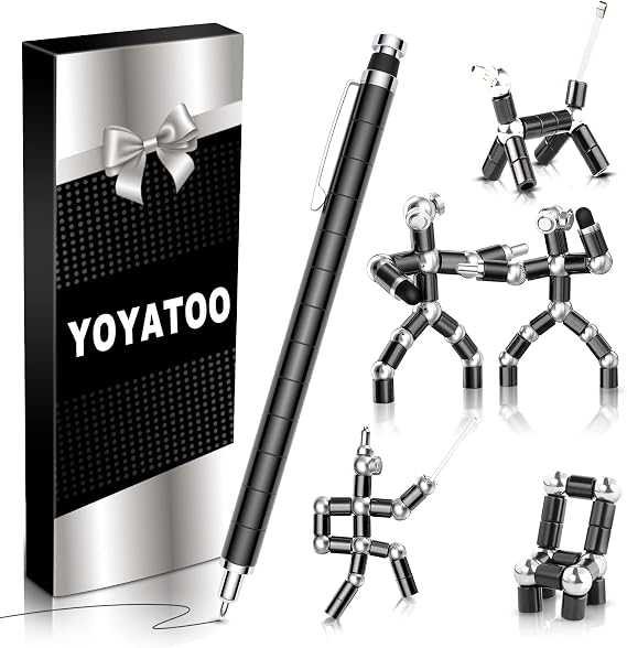 Fidget Gel Pen Teen Boys Gifts - Stocking Stuffers for Teenage Boys, Fun Christmas White Elephant Secret Santa Gift Ideas for Him, Cool Birthday Easter Valentine Back to School Graduation Gift, Black