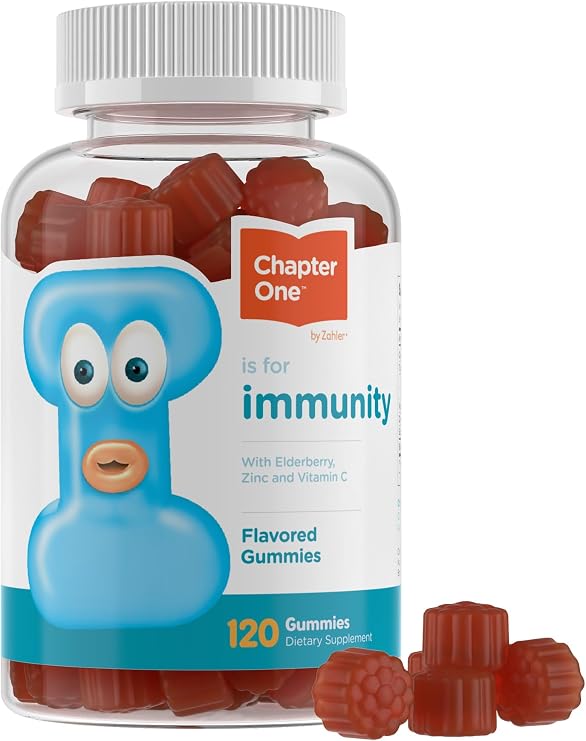 Zahler - Chapter One Immune Support Gummies with Vitamin C, Zinc & Black Elderberry, for Kids & Adults (120 Count), Kosher, Made in USA