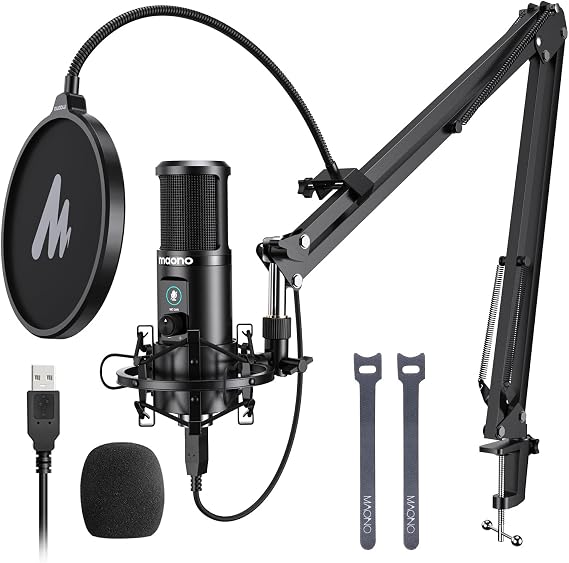 MAONO USB Condenser PC Microphone for Record Podcast Stream Singing Vocal