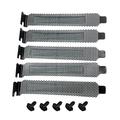 CHENGBEI 5 Pieces PCI Slot Cover Hard Steel Dust Filter Blanking Plate Vented Slot Covers for Computer Case with Screws Ventilation