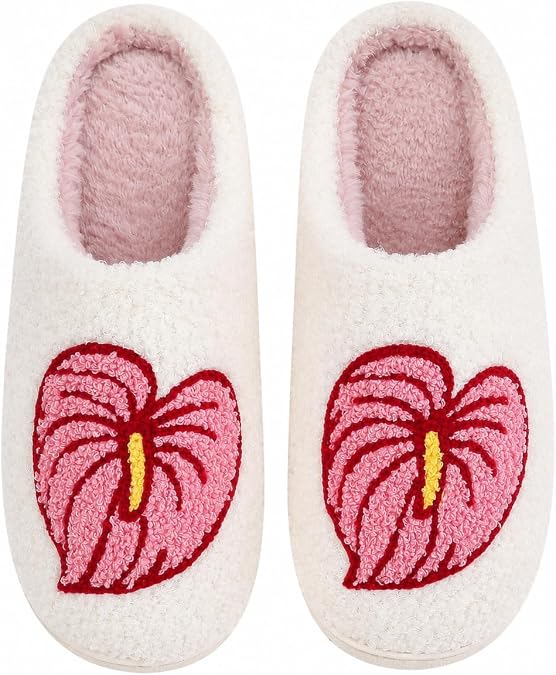 Women House Slippers,Mens Fuzzy Slippers,Casual Slip-on Home Shoes Outdoor Indoor Warm Soft Plush Anti Slip Bedroom Shoes