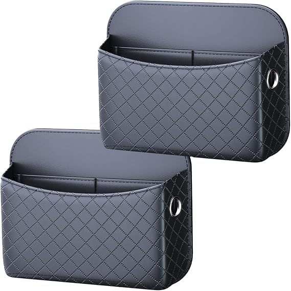 2 PCS Car Seat Side Storage Pocket Organizer Holder for Auto Door, Console, Vehicle Seat Gap Filler Tray Bag for Phone, Pen, Key, Sunglass, Invoice, Car Registration, Notepad, Card, USB Data Line