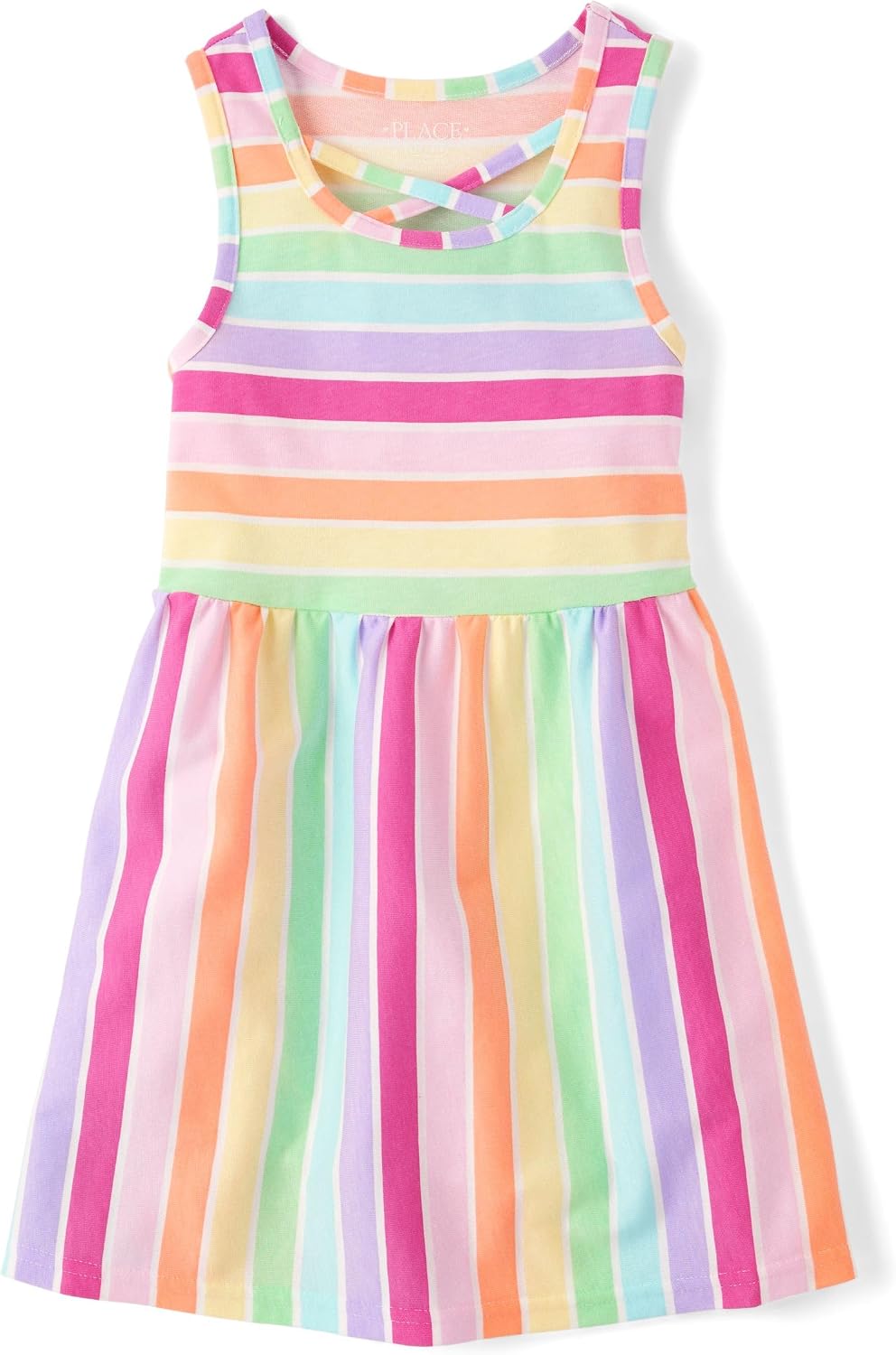The Childrens Place Unisex Child Matching Family Tropical Off Shoulder Short Sleeve Dress