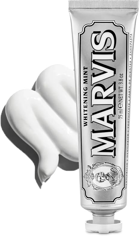 Marvis White Mint Toothpaste, Refreshing Mint Flavor, Oral Care, Made in Italy, 2.5 fl oz 75 ml