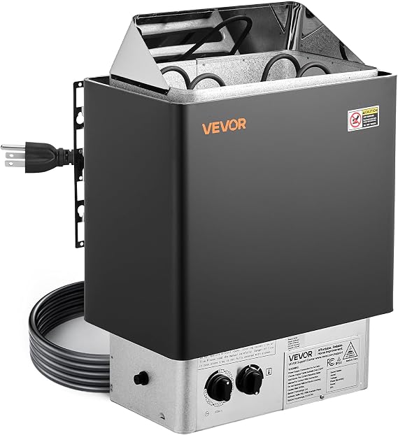 VEVOR Sauna Heater, 2KW AC 120V Electric Sauna Stove, Dry Steam Bath Saunas Stove with Pre-Drilled Bracket, Fit 52.9 to 88.2 CU.FT Saunas Rooms, Steam Bath Stoves for Home, Commercial, Leisure Venues