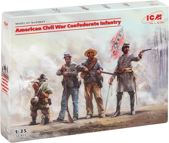 ICM 35021 Plastic Military Figure Models American Civil War Confederate Infantry. Set #1 - Scale 1:35