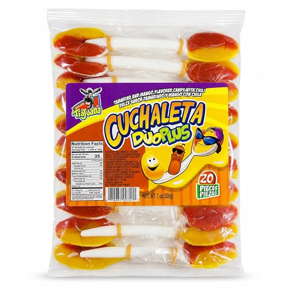 Cuchaleta Authentic Mexican Tamarind Flavored Spoon Candy with Chili Powder (Mango)