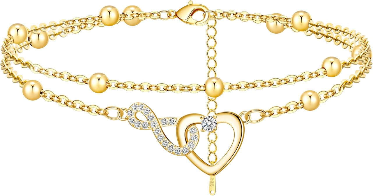 BMMYE S925 Sterling Silver Anklet Ankle Bracelets for Women