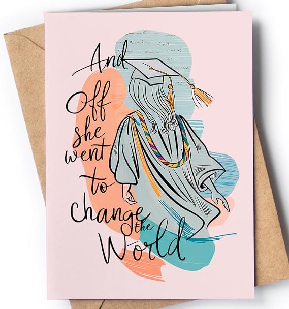 Graduation Card for Her - High School College Graduation Cards 2026 for Women - Masters Degree Congratulations Cards for Girls - Proud of You Card for Daughter, Granddaughter, Sister, Niece - And Off