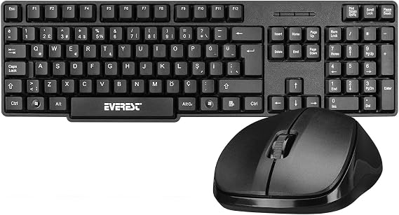 Everest KM-6852 Siyah Usb Kablosuz Combo Q Standart Klavye + Mouse Set