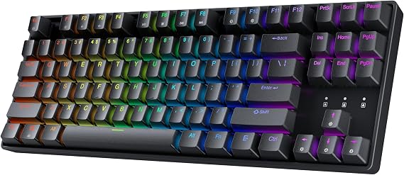 HK GAMING GK80 TKL v3 | Hotswap Mechanical Gaming Keyboard | Tenkeyless 87 Keys Multi Color RGB LED Backlit for PC/Mac Gamer | US Layout (Black, Mechanical Black)