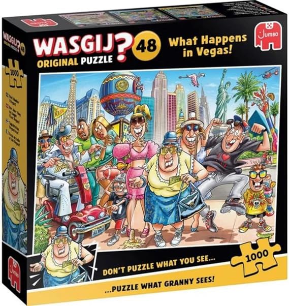 Wasgij Original 48 What Happens in Vegas 1000 Piece Jigsaw Puzzle for Adults | Sophisticated, tricky, recycled cardboard - unique birthday jumbo