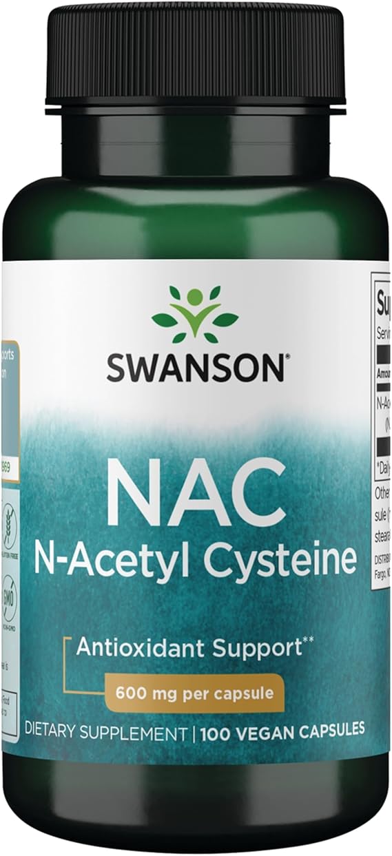 Swanson NAC N-Acetyl Cysteine 600 mg, 100 Vegan Capsules