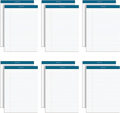 TOPS Docket Writing Pads, 8-12 x 11-34, Legal Rule, White Paper, 50 Sheets, 12 Pack 63410