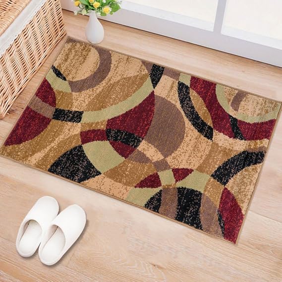 Rugshop Overlapping Circles Contemporary Abstract Area Rug Multi 2' x 3'