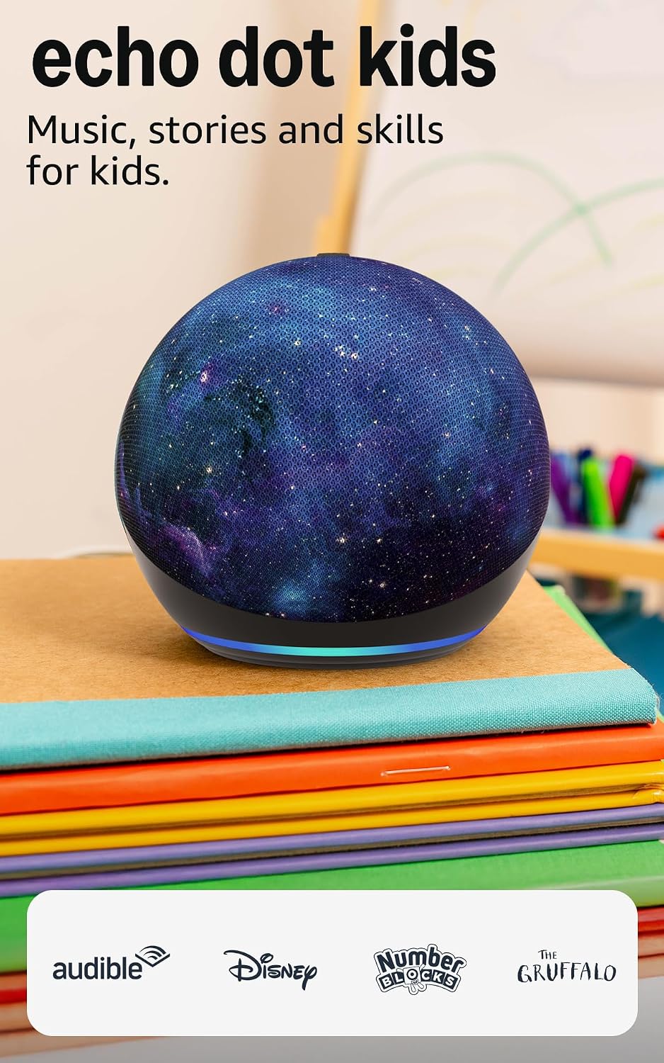 Echo Dot Kids (newest gen) | Wi-Fi and Bluetooth smart speaker | With 1 year of Amazon Kids+ content | Stardust, with Alexa+ Early Access