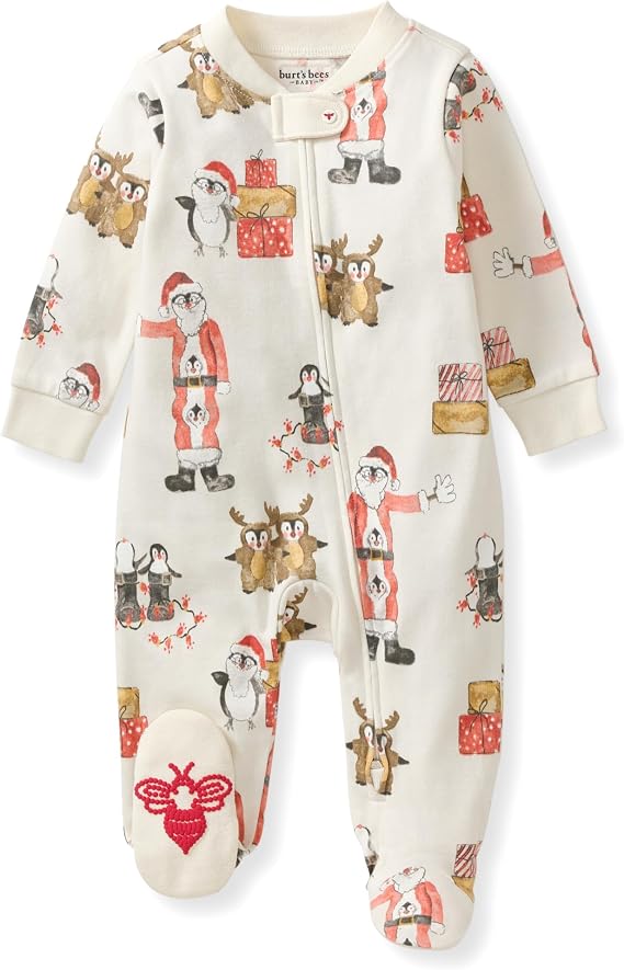 Burt's Bees Baby Boys' Organic Cotton, Sleep and Play Footed Pajamas
