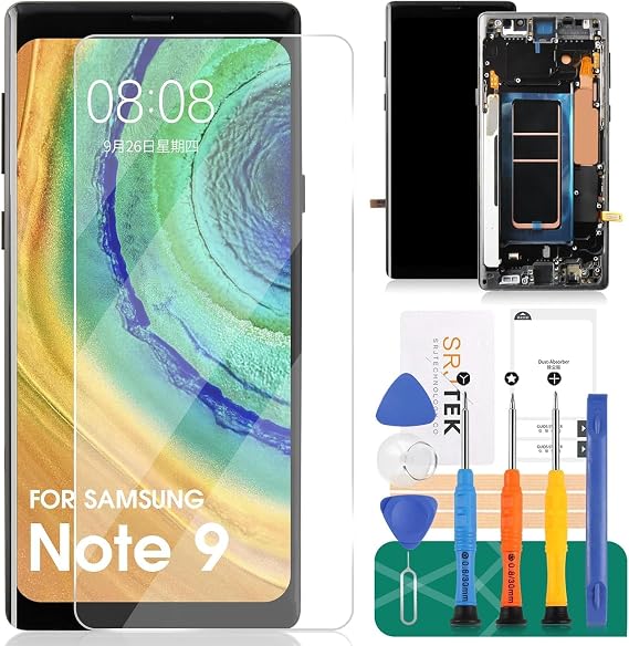 OLED for Samsung Galaxy Note 9 LCD Display for Samsung Galaxy Note 9 Touch Screen for Galaxy SM-N960F,SM-N960U,SM-N960N SM-N9600 Digitizer Assembly Repair Parts(with Fingerprint, Black)