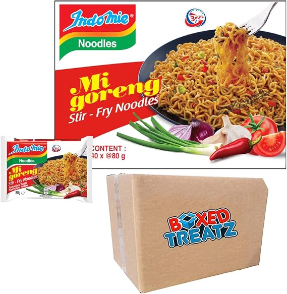 Indomie Mi Goreng Stir Fry Noodles 40 x 80g Boil Noodles In 3 Minutes Suitable For Vegans Indonesian Stir Fry Noodle Boxed Treatz