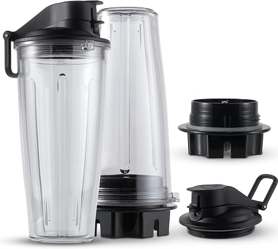 MRX Solutions Personal Cups Adapter fits Vitamix Classic Blenders 5200, 5300, 6300, 6500, 7500, 780 & More + Two BPA-Free 20-oz Insulated Leak-Proof Cups Not Compatible With Self-Detect Models