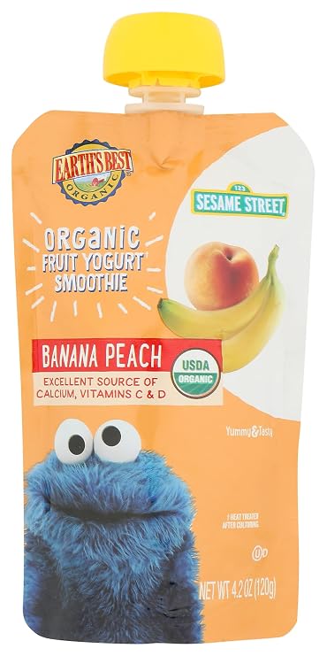 Earths Best Organic Peach Banana Yogurt Smoothie, 4.2 OZ