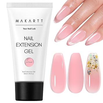 Makartt Hema-Free Poly Nail Gel Natural Pink 50ML Gel Builder for Nail Extension Nail Strengthener Beauty Gift 3D Gels Molder Nail Art Easy DIY at Home Salon
