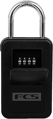 FCS KeyLock – Black | Designed for Security, Durability, Easy Access, Ideal for Locking Up Keys at The Beach, Surf Trips & Outdoor Adventures
