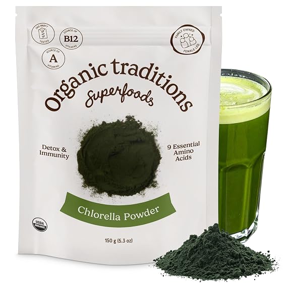 Organic Traditions Chlorella Algae Powder, Broken Cell Wall Formula, 5.3oz