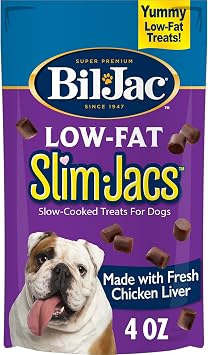 Bil-Jac Slim Jacs Low-Fat Dog Treats for Weight Management | Made with Real Chicken Liver | 4 oz