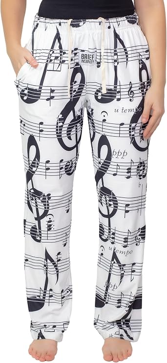 BRIEF INSANITY Music Notes Pajama Pants (S-XXL) for Women and Men
