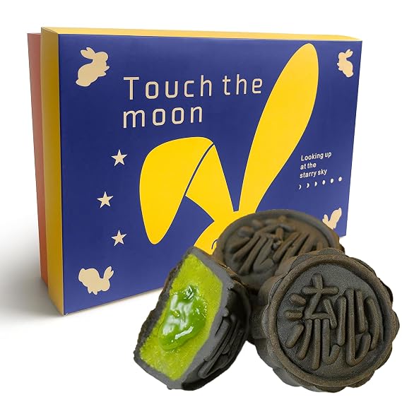 KWOLYKIM Pistachio Flavor Lava Mooncake, 2025 Mid-Autumn Festival Asian Pastry Gifts 6PCS Moon Cakes (10.59oz/300g)