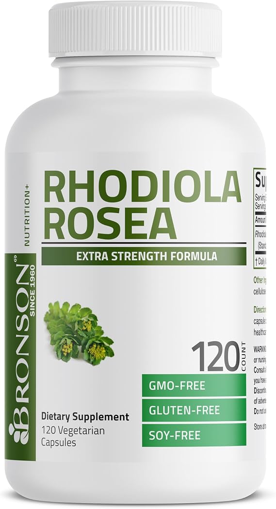 Bronson Rhodiola Rosea Adaptogen for Stress, Mood & Energy, 120 Capsules