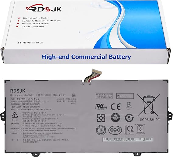 AA-PBRN4ZU Laptop Battery for Samsung Galaxy Book Flex 930QCG 930QCJ 930XCJ NP930QCG NP930QCG-K01 950QCG 950QCG-X01 950QCG-X03 950QCJ 950XCJ NP950QCG NP950QCG-X01 NP950QCG-K01US Series 15.4V 66.9Wh