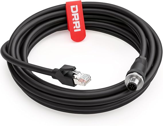 M12 A-Code 8pins Male to RJ45 Ethernet Cat6 Cable for Cognex Industrial Camera (3M)