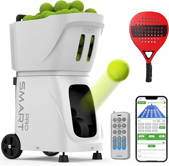 Padel-Smart PRO-Professional Padel Ball Machine with Internal Spin Technology - Smart App Control - 100+ Ball Capacity - 4-6 Hour Battery Life