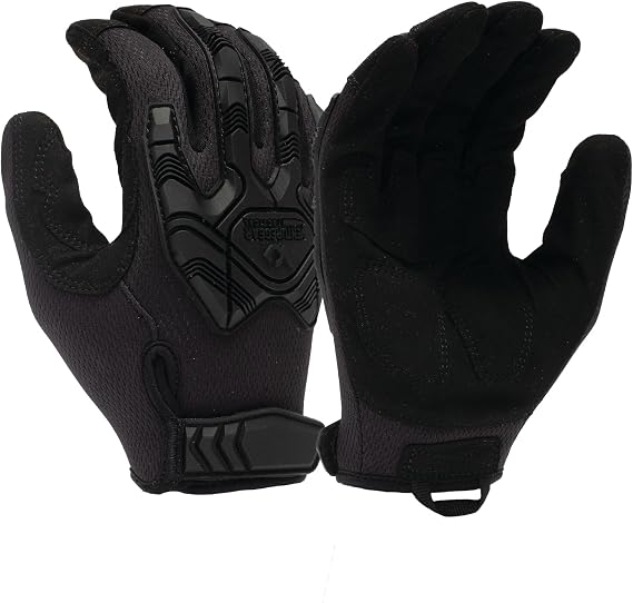 Venture Gear Tactical Heavy Duty Impact TPR Adjustable Operator Gloves Touchscreen Blackout 2X Large