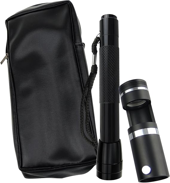 Professional 18mm 10x Handheld Optics Darkfield Loupe LED Polariscope with Flashlight, Dark Field Hastings Loupe Magnifier Jeweler Gemologist Gemstone Tester Tool