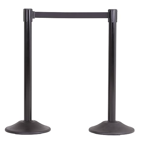 US Weight Heavy Duty Steel Stanchion with 13' Retractable Belt (2 Pack)