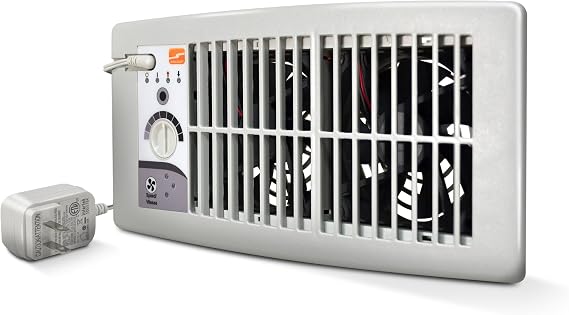 Suncourt Flush Fit Register Booster Fan, Floor/Wall Vents, White (HC500-W)