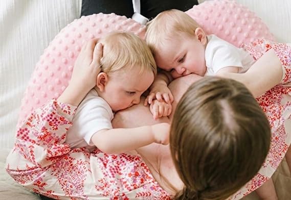 Twin Z Nursing Pillow | Bottle or Breastfeeding | Plus Size Friendly - Pink