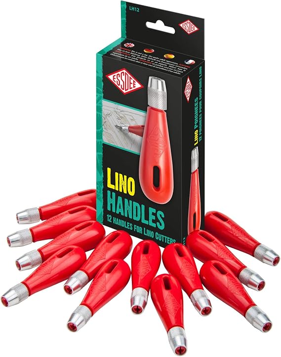 ESSDEE Educational Arts 71040012 LH12 Lino Handle, Red, Pack of 12